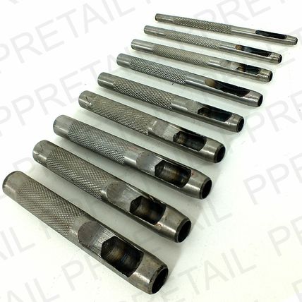 9 Pc HOLLOW PUNCH SET Leather/Hole/Gasket/Card/Paper+++