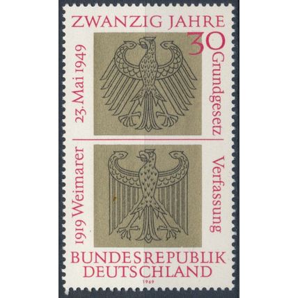 20th Anniv of German Federal Republic - West Germany 1969 - MNH - MiNr 585