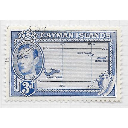 CAYMAN ISLANDS 1938 KG6 SCHOONER SAILING BOAT SG121a USED 121a SG