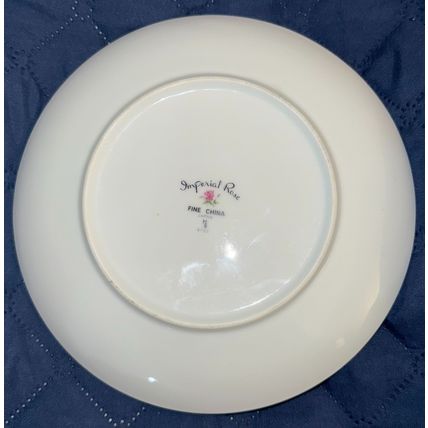 IMPERIAL ROSE 6702 FINE CHINA 7 3/4 SALAD PLATE W/ SILVER TRIM MADE IN JAPAN