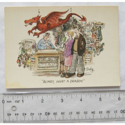 old postcard Blimey, What a Dragon