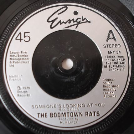 The Boomtown Rats - Someone's Looking At You - 7" Vinyl - 1st Press - Excellent