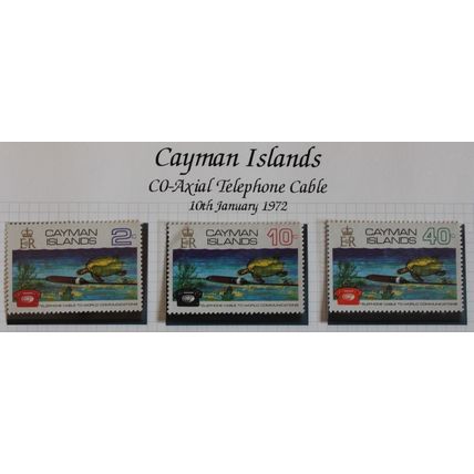 CAYMAN ISLANDS 1972 CO-AXIAL TELEPHONE CABLE, NEW BUILDINGS, SILVER WEDDING SETS
