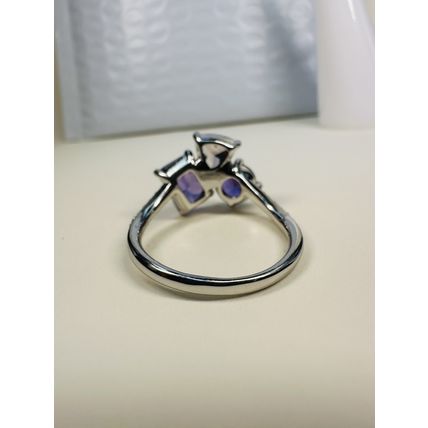 Bomb Party Sz8 Revealed Ring Fashion Jewelry RBP 3 Chunky Purple Gems Rhodium Pl