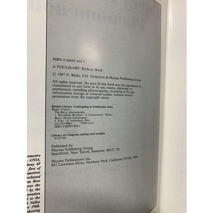 1987 1ST ED "THE BARRY LOCOMOTIVE PHENOMENON" TRAINS LARGE HARDBACK BOOK (P6)