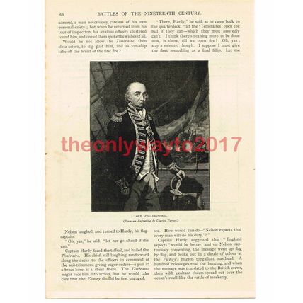 Lord Collingwood, Trafalgar, Book Illustration, c1905