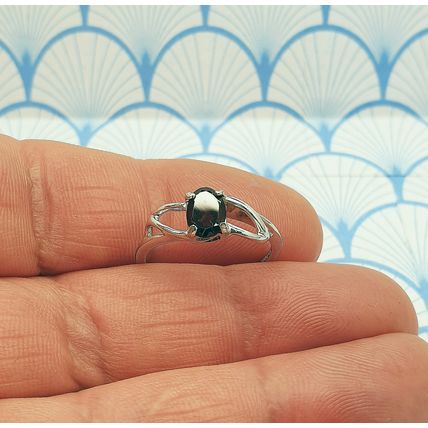 Natural Almandine Garnet 925 Sterling Silver Solitaire Ring with Box