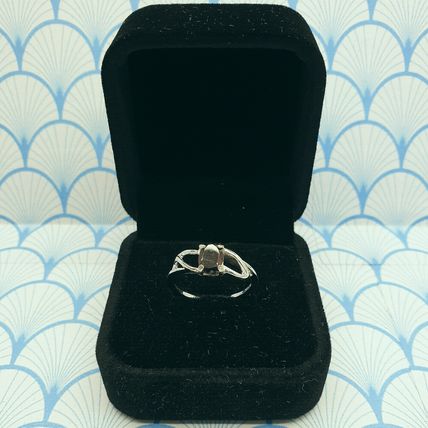 Natural Almandine Garnet 925 Sterling Silver Solitaire Ring with Box