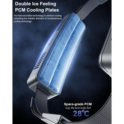 Portable Waist Fan with 2 Cooling Plates, Wearable Belt Clip on Fan 5000Mah Rech