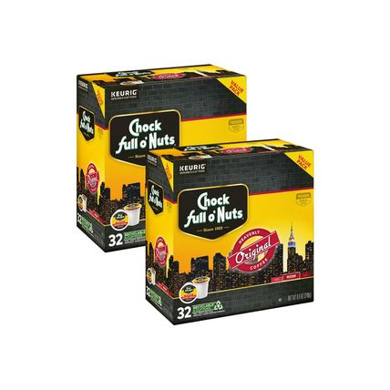 Chock Full O'Nuts Original Coffee, Compatible with Keurig K-Cup Pods, 32 CT (Pac