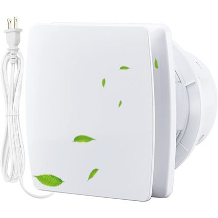 4 Inch Bathroom Wall Exhaust Fan, White, 76CFM, Anti-Backflow Check Valve, 3.3Ft