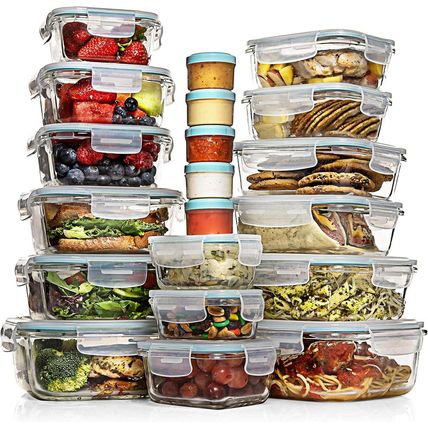 Razab 35 Pc Set Glass Food Storage Containers with Lids - Meal Prep Airtight Ben