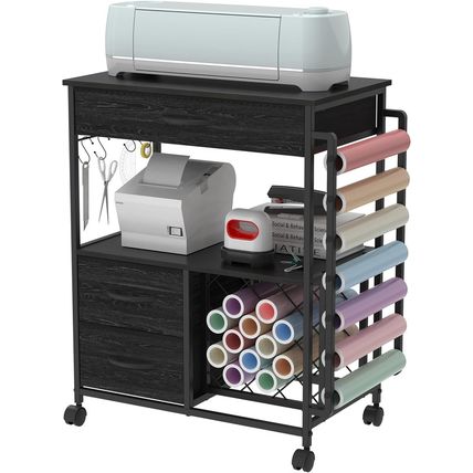 Storage Cart Compatible with Cricut Machines Stand Cutting Machine Stand with Dr