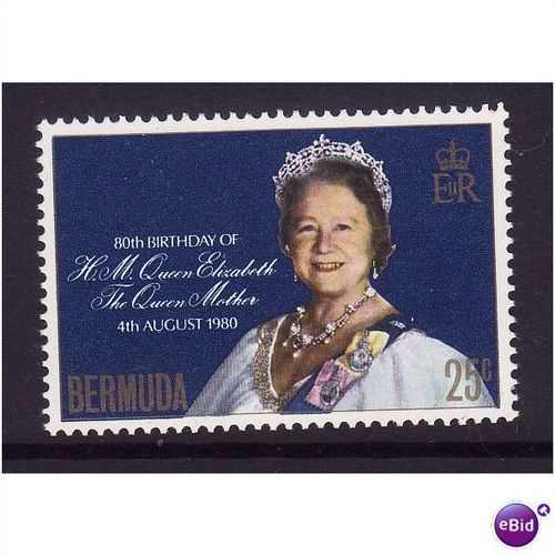 BERMUDA 1980 QUEEN MOTHER 25c U/M MINT