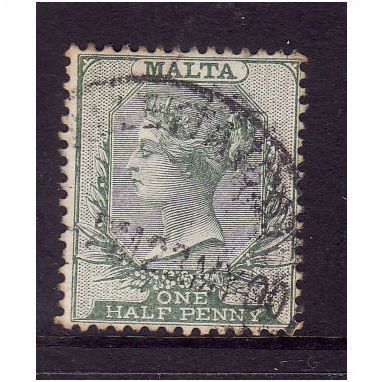 MALTA 1885 SG 20 1/2 d GREEN FINE USED #1