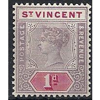 St Vincent 1899 SG68 1d Dull Purple & Carmine Mounted Mint ...