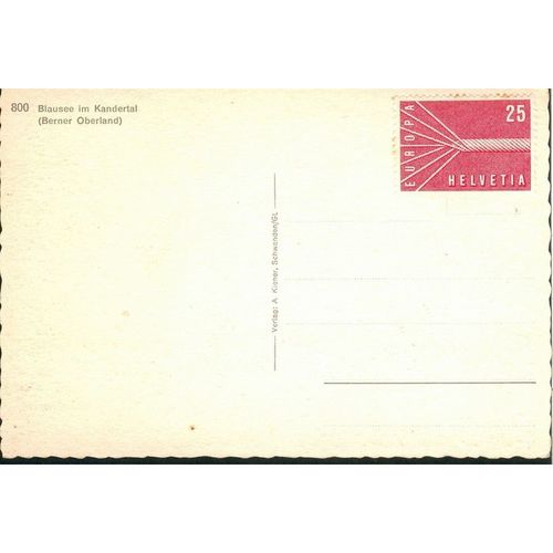 Switzerland Postcard 1957 - Blausee im Kandertal (Berner Oberland) + 25 Europa