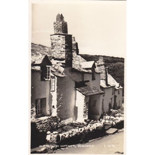 Old Cornish Cottages, Boscastle Cornwall Postcard (Cr72188)