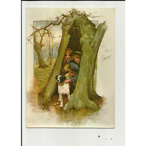 AN APRIL SHOWER (Harriett M. Bennett) Postcard by Athena (9015)