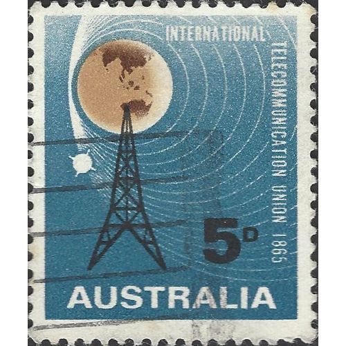 AUSTRALIA, International Telecommunication Union, blue 1965, 4d, #2