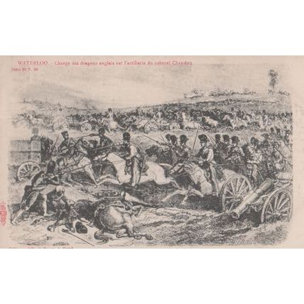 Waterloo Albert Sugg Charge De Dragons Anglais Colonel Chandon Antique Postcard