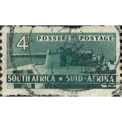 SOUTH AFRICA, War effort, tank, green-grey 1942, 4d, #2