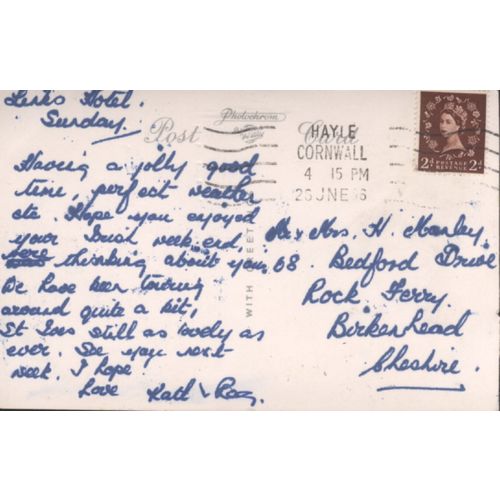 Vintage GB PC 1956 - Greetings From St. Ives Multi-View, Cornwall