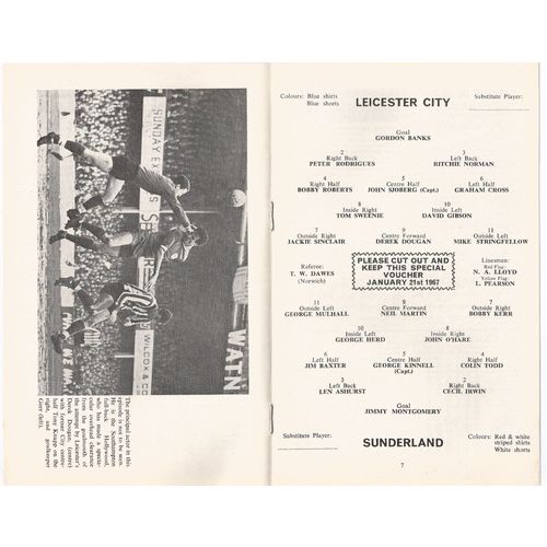 1966-67 LEICESTER CITY v SUNDERLAND (Near Mint Condition - No Writing)