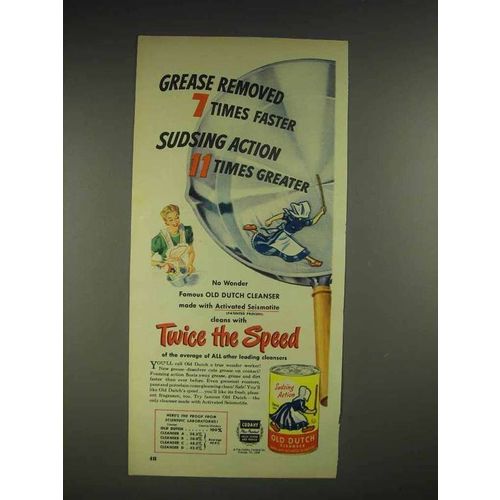1950 Old Dutch Cleanser Ad - Grease Removed Faster