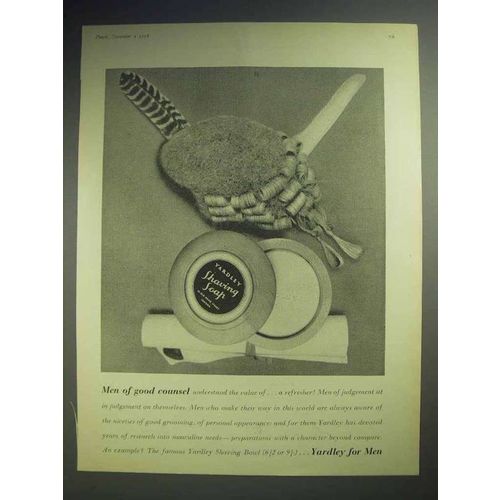 1958 Yardley Shaving Soap Ad - Men of Good Counsel