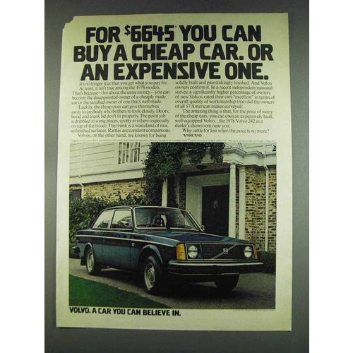 1978 Volvo 242 Car Ad - For $6645 You Can Buy