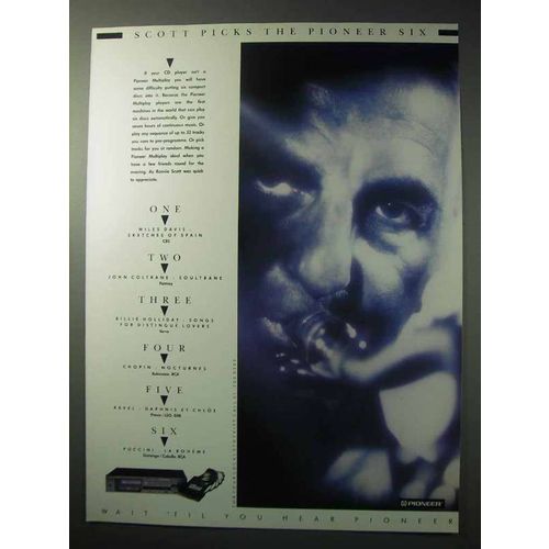 1986 Pioneer Multiplay CD Player Ad - Ronnie Scott