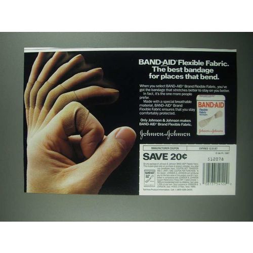 1987 Johnson & Johnson Band-Aid Flexible Fabric Bandage Ad