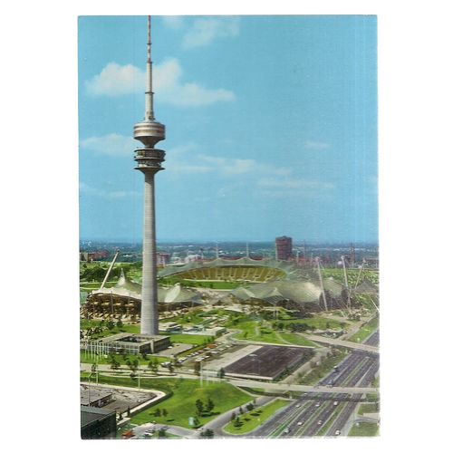 olympic tower etc. , MUNICH, GERMANY unused vintage postcard =