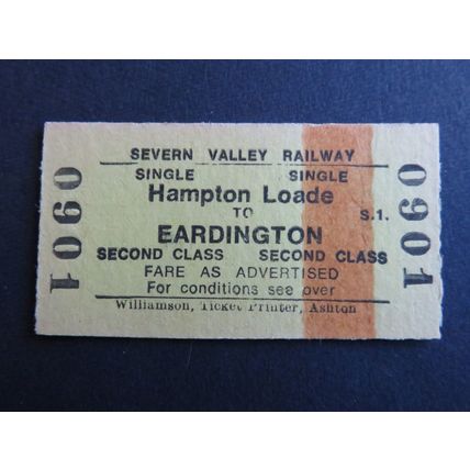 Severn Valley Railway Hampton Loade-Eardington Ticket #1