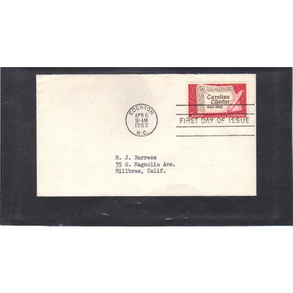 FDC 1230 5c Carolina Charter Charter (No Cachet-Typed/A) CV40904