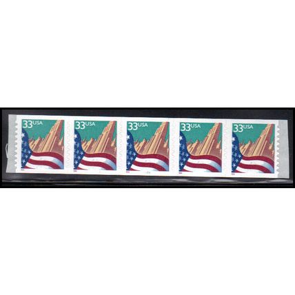 3281c 33c U.S. Flag Over City Very Fine MNH PNC 5555/5 KA9381