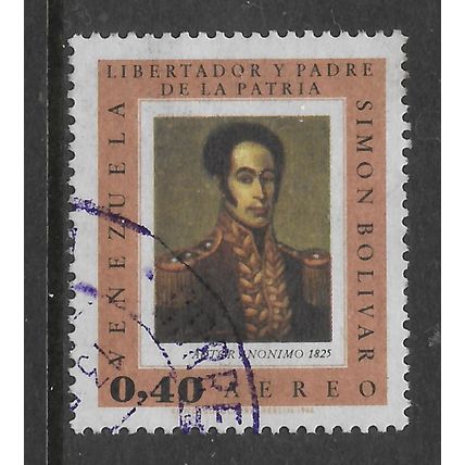 VENEZUELA 1966 AIR 40c SIMON BOLIVAR SG 1976 FINE USED