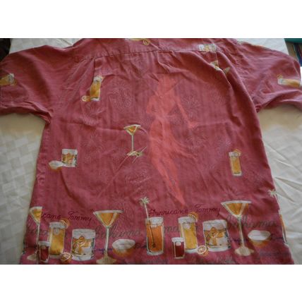 Hawaiian Shirt by Tommy Bahama Silk Cocktails Coral Hurricane Tropic Sz. Large