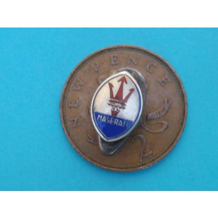 Maserati Silver & Enamel Owners Vintage Lapel Badge