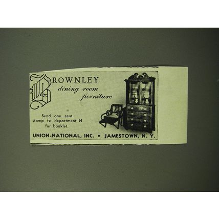 1950 Union-National Brownley Dining Room Furniture Advertisement
