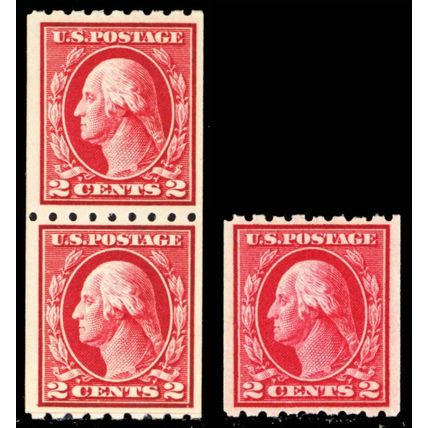 411, Mint VF NH Pair, Paste-up Pair and Single Stamp Cat $132.50 - Stuart Katz