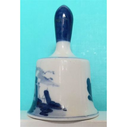 DELFT - BLUE and WHITE CERAMIC BELL - 7 x 5 cm .. ( B )