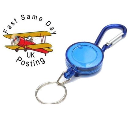 Retractable Pull Chain ID Holder Reel Recoil Key Ring Belt Clip
