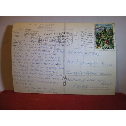 ORIENTE, ROYAL PALACE, MADRID, SPAIN used vintage postcard 1973 pm =