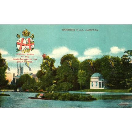 Garricks Villa, Hampton, Surrey, GD & DL, Bavaria Postcard, 1900s