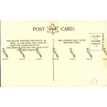 Garricks Villa, Hampton, Surrey, GD & DL, Bavaria Postcard, 1900s