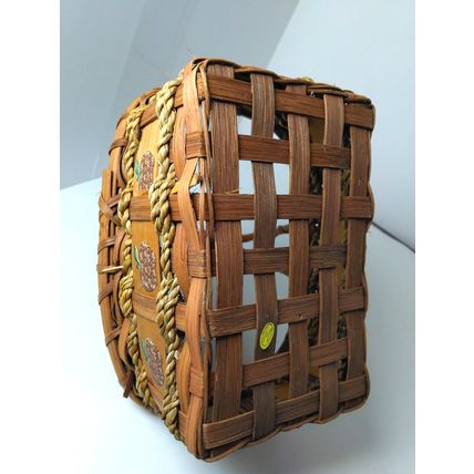 Small Apple Basket w/ Porcelain Handle - Rope Weave - Farmhouse Decor Beautiful