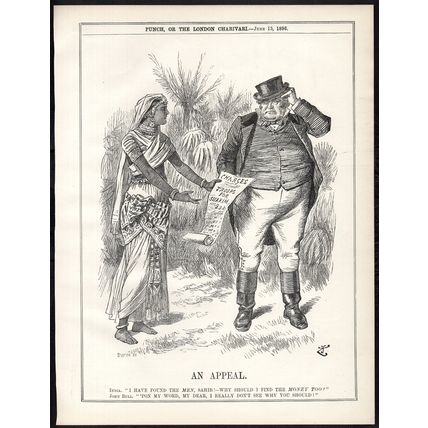 AN APPEAL 1896 Sir John Tenniel - Joseph Swain PUNCH CARTOON PAGE