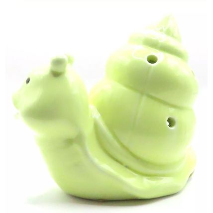 Green Ceramic Snail Figurine Ornament Smiling 10 CM Great Gift Figurine Decor